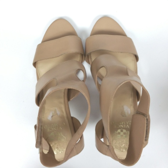 Vince Camuto Tan Strappy Chunky Ankle Heel Sandal - Picture 7 of 7